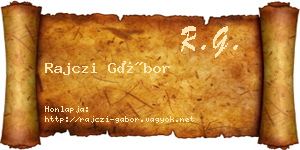 Rajczi Gábor névjegykártya
